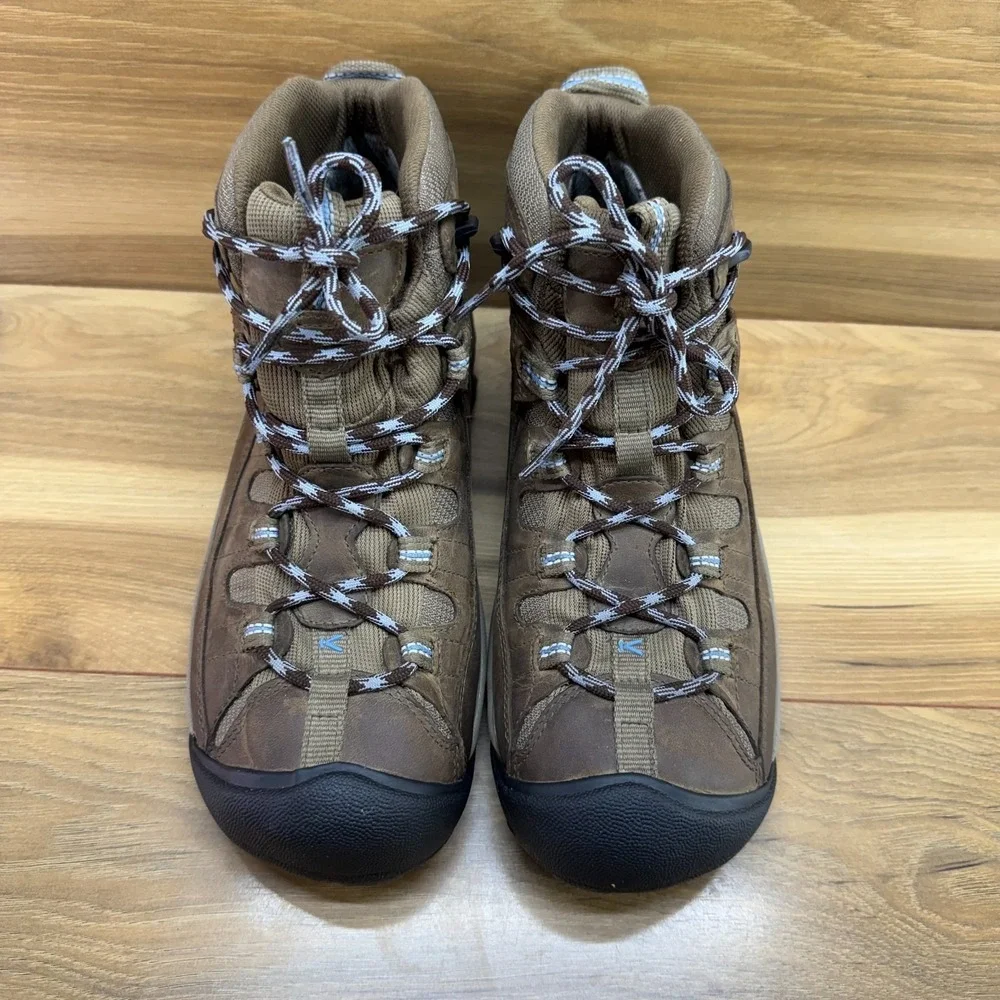KEEN Targhee II Dry Mid Boots Womens 10 Brown Leather Waterproof Hiking Outdoor